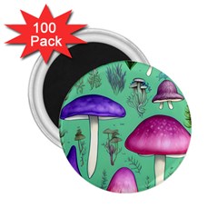 Foraging In The Mushroom Forest 2 25  Magnets (100 Pack)  by GardenOfOphir