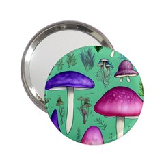 Foraging In The Mushroom Forest 2 25  Handbag Mirrors by GardenOfOphir