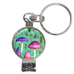 Foraging In The Mushroom Forest Nail Clippers Key Chain by GardenOfOphir