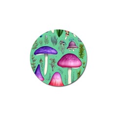 Foraging In The Mushroom Forest Golf Ball Marker by GardenOfOphir