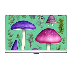 Foraging In The Mushroom Forest Business Card Holder by GardenOfOphir