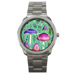 Foraging In The Mushroom Forest Sport Metal Watch by GardenOfOphir