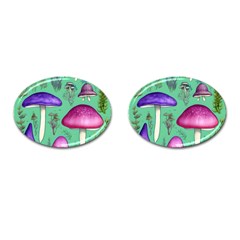 Foraging In The Mushroom Forest Cufflinks (oval) by GardenOfOphir