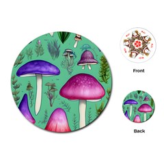 Foraging In The Mushroom Forest Playing Cards Single Design (round) by GardenOfOphir