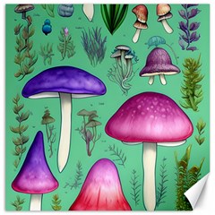 Foraging In The Mushroom Forest Canvas 20  X 20  by GardenOfOphir