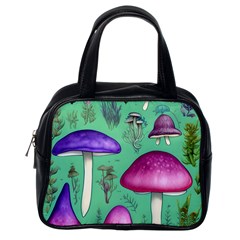 Foraging In The Mushroom Forest Classic Handbag (one Side) by GardenOfOphir