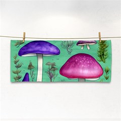 Foraging In The Mushroom Forest Hand Towel by GardenOfOphir