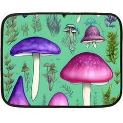 Foraging In The Mushroom Forest Fleece Blanket (mini) by GardenOfOphir