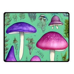 Foraging In The Mushroom Forest One Side Fleece Blanket (small) by GardenOfOphir