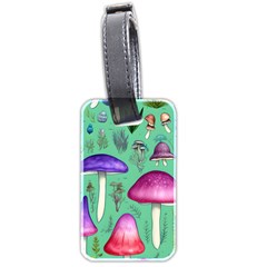 Foraging In The Mushroom Forest Luggage Tag (two Sides) by GardenOfOphir