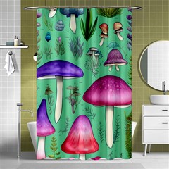 Foraging In The Mushroom Forest Shower Curtain 48  X 72  (small)  by GardenOfOphir