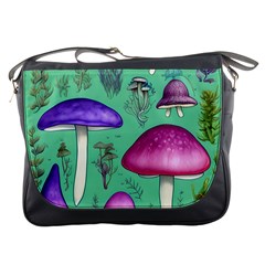 Foraging In The Mushroom Forest Messenger Bag by GardenOfOphir