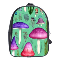 Foraging In The Mushroom Forest School Bag (xl) by GardenOfOphir