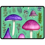 Foraging In The Mushroom Forest Fleece Blanket (Large) 80 x60  Blanket Front