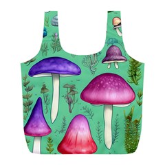 Foraging In The Mushroom Forest Full Print Recycle Bag (l) by GardenOfOphir