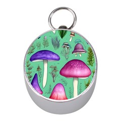 Foraging In The Mushroom Forest Mini Silver Compasses by GardenOfOphir