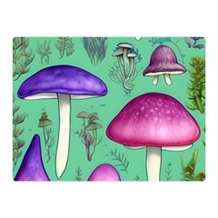 Foraging In The Mushroom Forest Premium Plush Fleece Blanket (mini) by GardenOfOphir