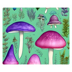 Foraging In The Mushroom Forest Premium Plush Fleece Blanket (small) by GardenOfOphir