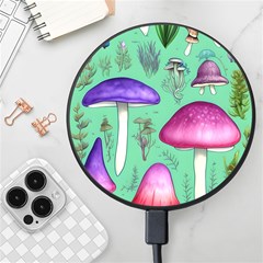 Foraging In The Mushroom Forest Wireless Fast Charger(black) by GardenOfOphir