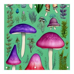 Foraging In The Mushroom Forest Banner And Sign 3  X 3  by GardenOfOphir