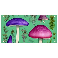 Foraging In The Mushroom Forest Banner And Sign 4  X 2  by GardenOfOphir