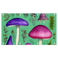 Foraging In The Mushroom Forest Banner And Sign 7  X 4 