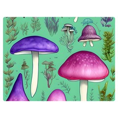 Foraging In The Mushroom Forest Premium Plush Fleece Blanket (extra Small) by GardenOfOphir