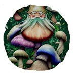 Natural Mushroom Fairy Garden Large 18  Premium Round Cushions Back