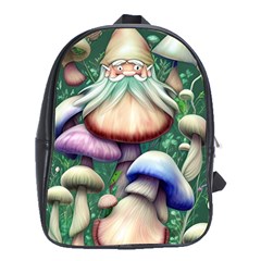 Natural Mushroom Fairy Garden School Bag (xl) by GardenOfOphir