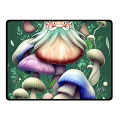 Natural Mushroom Fairy Garden Fleece Blanket (small) by GardenOfOphir