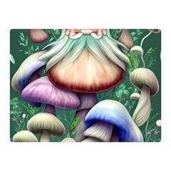 Natural Mushroom Fairy Garden Premium Plush Fleece Blanket (mini) by GardenOfOphir