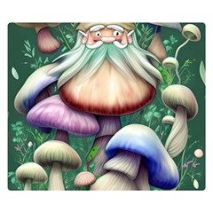 Natural Mushroom Fairy Garden Premium Plush Fleece Blanket (small) by GardenOfOphir