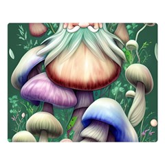 Natural Mushroom Fairy Garden Premium Plush Fleece Blanket (large) by GardenOfOphir