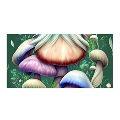 Natural Mushroom Fairy Garden Satin Wrap 35  X 70  by GardenOfOphir