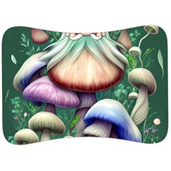 Natural Mushroom Fairy Garden Velour Seat Head Rest Cushion by GardenOfOphir