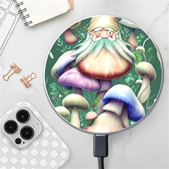 Natural Mushroom Fairy Garden Wireless Fast Charger(white) by GardenOfOphir