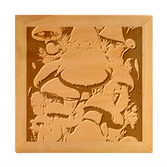 Natural Mushroom Fairy Garden Wood Photo Frame Cube