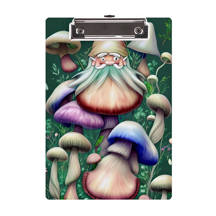 Natural Mushroom Fairy Garden A5 Acrylic Clipboard