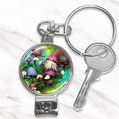 Vintage Flowery Mushroom Nail Clippers Key Chain by GardenOfOphir