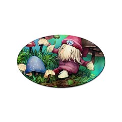 Vintage Flowery Mushroom Sticker (oval)