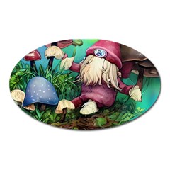 Vintage Flowery Mushroom Oval Magnet by GardenOfOphir