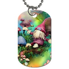 Vintage Flowery Mushroom Dog Tag (one Side) by GardenOfOphir