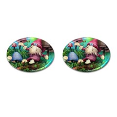 Vintage Flowery Mushroom Cufflinks (oval) by GardenOfOphir