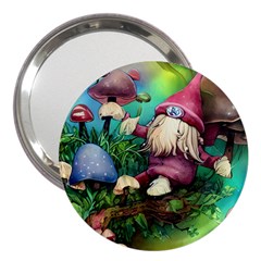 Vintage Flowery Mushroom 3  Handbag Mirrors by GardenOfOphir