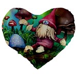 Vintage Flowery Mushroom Large 19  Premium Heart Shape Cushions Back