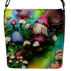 Vintage Flowery Mushroom Flap Closure Messenger Bag (s) by GardenOfOphir