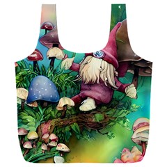 Vintage Flowery Mushroom Full Print Recycle Bag (xxxl)