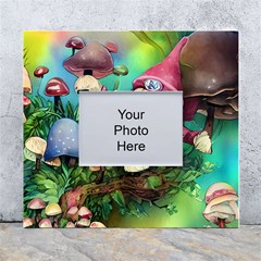 Vintage Flowery Mushroom White Wall Photo Frame 5  X 7  by GardenOfOphir