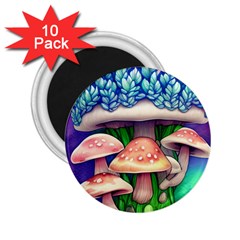 Woodsy Mushroom Forest Nature 2 25  Magnets (10 Pack)  by GardenOfOphir