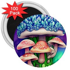 Woodsy Mushroom Forest Nature 3  Magnets (100 Pack) by GardenOfOphir